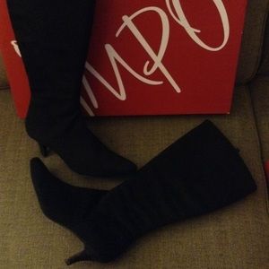 Tall faux suede boots